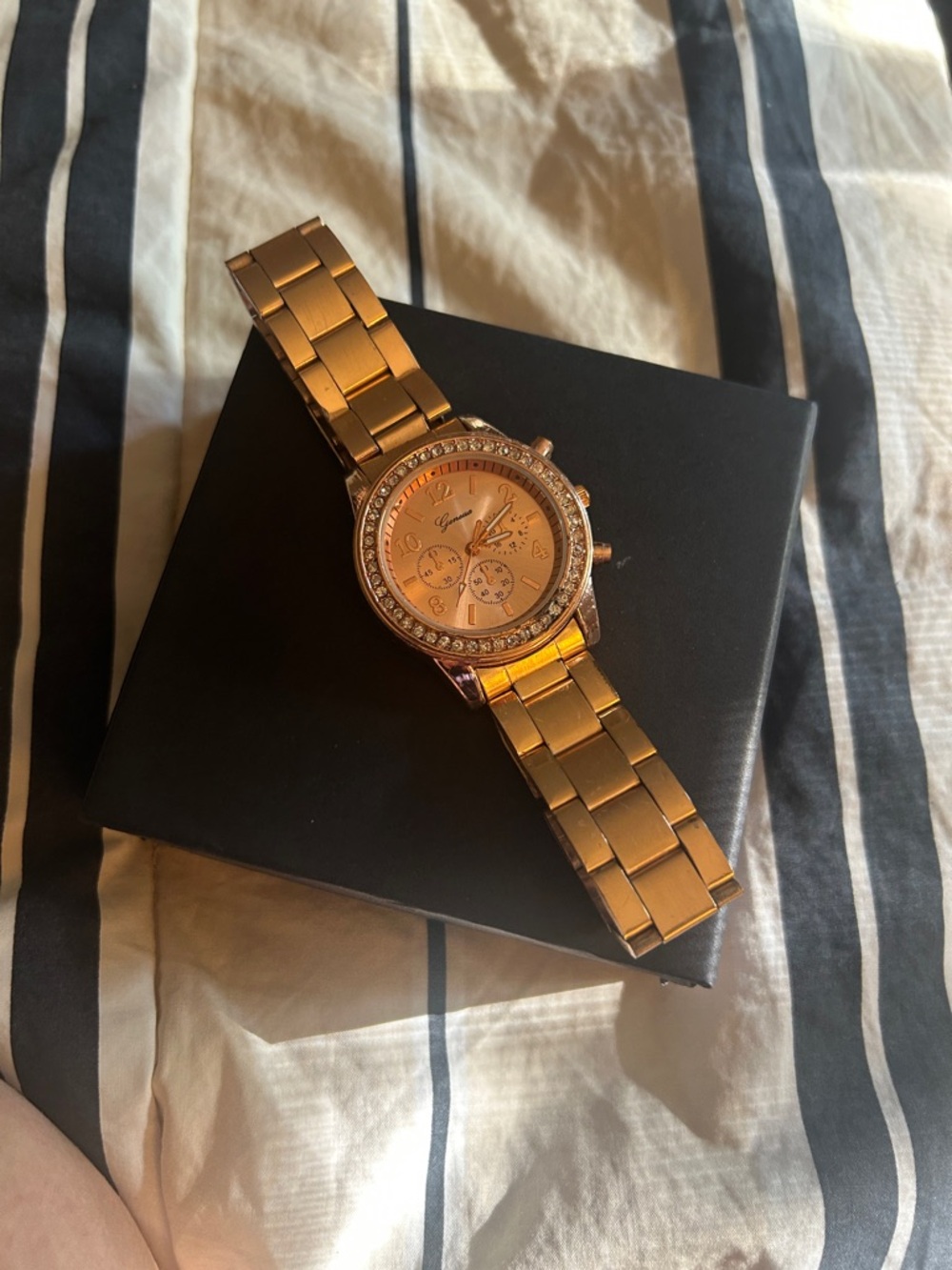 Guess Rose Gold Crystal Accent Bracelet Watch